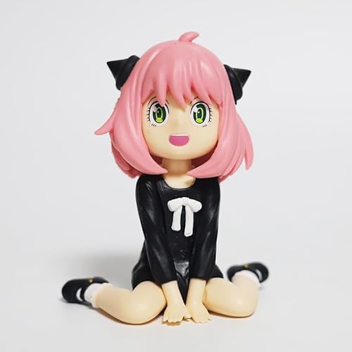 OPQRSTUVW Sitting Anya Forger Character PVC Statue Action Figure, Anya Cartoon Model Toy Anime Collection Decor Desktop Ornament 8.9 cm von OPQRSTUVW