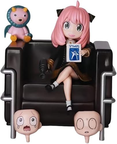 OPQRSTUVW Sofa Anya Face-Changing Action Figure PVC Statue Anya Forger Anime Figures Model Desktop Collection Ornament Gift 15.0 cm von OPQRSTUVW