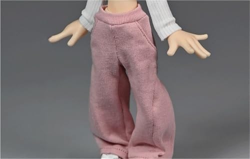 OPQRSTUVW Soldatenmodell im Maßstab 1:12, männlich/weiblich, Puppenkleidung, weites Bein, legere lange Hose, für 15,2 cm bewegliche Puppe, Actionfigur-Zubehör (Rosa) von OPQRSTUVW