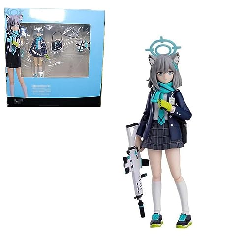 OPQRSTUVW Sunaookami Shiroko-Figur, 15 cm, blau, aus PVC, umweltfreundliche Materialien, geeignet für Zuhause, Büro, Schreibtisch, dekorative Ornamente, Spielzeug von OPQRSTUVW