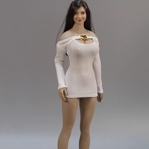 OPQRSTUVW TBLeague JIAOU Actionfigur im Maßstab 1/6, 30,5 cm, handgefertigt, Kostüm, Kleid und Schal, Outfit für Phicen, Weiß von OPQRSTUVW