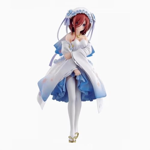 OPQRSTUVW The Quintessential Quintuplets Nakano Miku Actionfiguren, PVC-Material, geeignet für Geschenke, 20 cm, Weiß von OPQRSTUVW