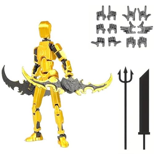 OPQRSTUVW Transforming Posable Action Figure with Accessories, Red and Black (Black Gold) von OPQRSTUVW