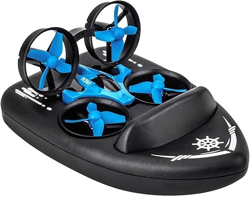 OPQRSTUVW Wasser und Luft Drei-in-Eins-Drohne RC Hovercraft Kleine 4-Achsen RC Flugzeug Deformation Drohne Sommer Outdoor Wasserspielzeug Kinderspielzeug von OPQRSTUVW