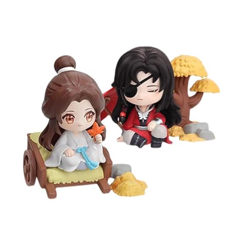 OPQRSTUVW Xie Lian & Hua Cheng-Figur, 10 cm, PVC-Statue, Anime-Figuren, Actionfigur, Modellsammlung, Puppe, Dekoration, Spielzeug, Geschenk (Größe: transparent) von OPQRSTUVW