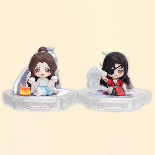 OPQRSTUVW Xie Lian & Hua Cheng-Figur, 10 cm, PVC-Statue, Anime-Figuren, Actionfigur, Modellsammlung, Puppe, Dekoration, Spielzeug, Geschenk (Größe: transparent) von OPQRSTUVW