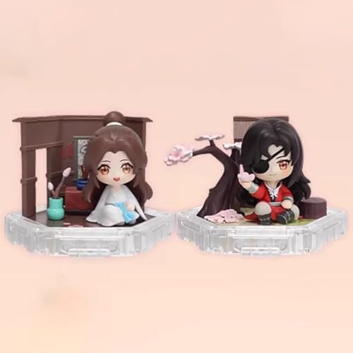 OPQRSTUVW Xie Lian & Hua Cheng-Figur, 10 cm, PVC-Statue, Anime-Figuren, Actionfigur, Modellsammlung, Puppe, Dekoration, Spielzeug, Geschenk (Größe: transparent) von OPQRSTUVW