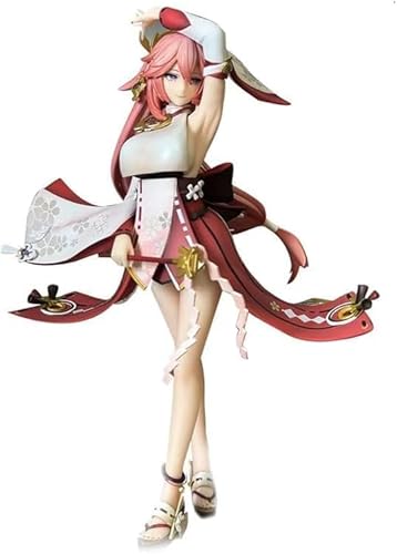 OPQRSTUVW Yae Miko PVC Action Statue Model Figur, Dancing Yae Anime Game Character Collection Figur Dekoration Geschenk 25,9 cm von OPQRSTUVW