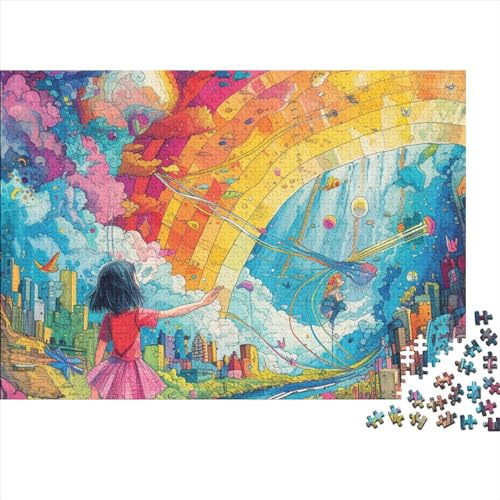 Abstrakte Kunst 1000 Teile Regenbogen Straße Für Erwachsene Puzzles Home Decor EduKatzeional Game Geburtstag Family Challenging Spiele Stress Relief 1000pcs (75x50cm) von OPSREY