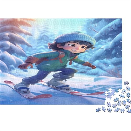 Anime-Mädchen Erwachsene 1000 Teile Skifahrer Puzzle Geburtstag Lernspiel Familie Challenging Games Wohnkultur Entspannung Und Intelligenz 1000pcs (75x50cm) von OPSREY