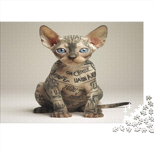 Katze Erwachsene 1000 Teile Eisenr Puzzle Home Decor EduKatzeional Game Geburtstag Familie Challenging Games Stress Relief Toy 1000pcs (75x50cm) von OPSREY