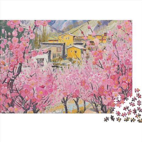 Kirschbaum Puzzle 1000 Teile Verschneite Berge Erwachsene Geburtstag Lernspiel Family Challenging Spiele Moderne Wohnkultur Stress Relief 1000pcs (75x50cm) von OPSREY