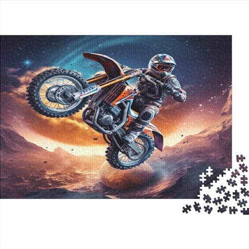 Motorrad 1000 Teile Astronaut Puzzle Für Erwachsene Geburtstag Family Challenging Games Lernspiel Moderne Wohnkultur Stress Relief Toy 1000pcs (75x50cm) von OPSREY