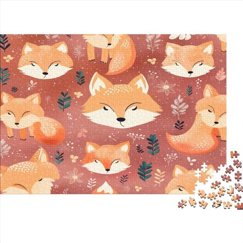 Niedlicher Fuchs Puzzle 1000 Teile Krawattere Für Erwachsene Familie Challenging Games Geburtstag Home Decor Lernspiel Stress Relief 1000pcs (75x50cm) von OPSREY