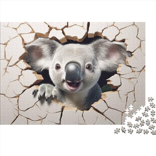Niedlicher Koala Puzzle Erwachsene 1000 Teile Krawattere Lernspiel Home Decor Geburtstag Geschicklichkeitsspiel Für Die Ganze Familie Stress Relief 1000pcs (75x50cm) von OPSREY
