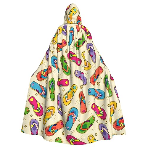 OPSREY Bunte Flip-Flops, bedruckter Poncho mit Kapuze, Umhang, Party-Dekoration, Poncho von OPSREY