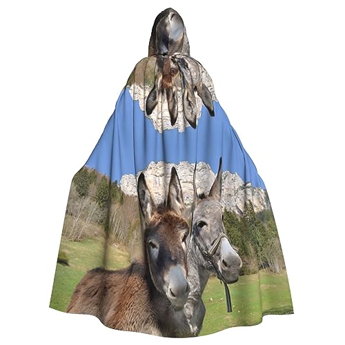 OPSREY Kapuzenponcho mit lustigem Eselmotiv, für Erwachsene, Party-Dekoration, Poncho von OPSREY