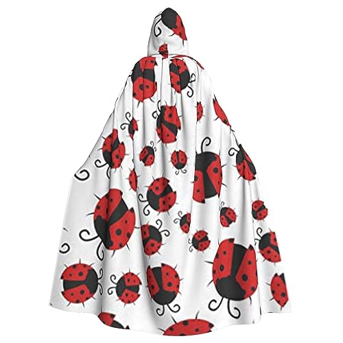 OPSREY Lustiger Marienkäfer-bedruckter Poncho mit Kapuze für Erwachsene, Party-Dekoration, Poncho von OPSREY