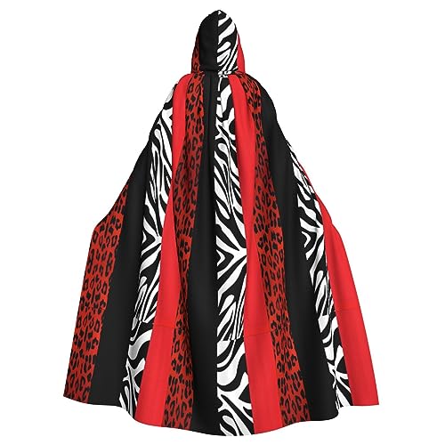 OPSREY Poncho mit Kapuze für Erwachsene, Leoparden- und Zebra-Muster, volle Länge, Party-Dekoration, Zubehör von OPSREY