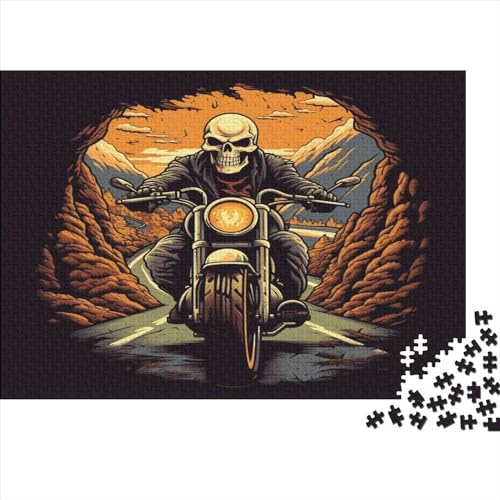 Skelett-Ritter Puzzle Für Erwachsene 1000 Teile Motorrad Familie Challenging Games Wohnkultur Lernspiel Geburtstag Entspannung Und Intelligenz 1000pcs (75x50cm) von OPSREY