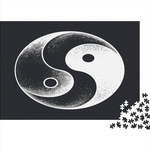 Yin und Yang 1000 Teile Tai Chi und Bagua Puzzle Für Erwachsene Geburtstag Home Decor Family Challenging Games Lernspiel Stress Relief 1000pcs (75x50cm) von OPSREY