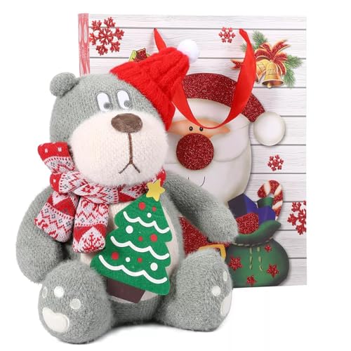 OPULENTHOME Teddybär Geschenk Weihnachtsbär Kinder Dressed Grüner Weihnachtsbär Weihnachtsbaum Schal Elch gefülltes Tier Toy von OPULENTHOME