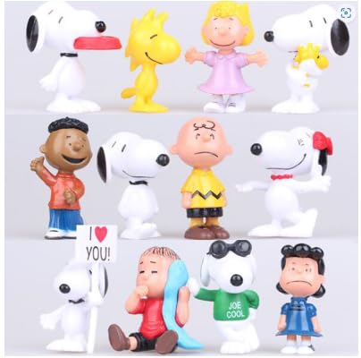 12PCS Snopy Torten Figuren Peanuts Figuren Snopy Collectible Figurines Snnopy Spielzeug Snnopy Action Figure Mini Hund Figuren für Birthday Party Dekoration zum Kinder von OPVXZAD