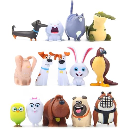 14pcs Leben der Haustiere Figuren Spielzeug, Mini Haustiere Spielzeug, Kaninchen und Hund Cake Toppers, Leben der Haustiere Action-Figuren, Haustiere Sammlung Figur Playset von OPVXZAD