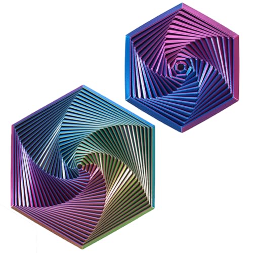 2PCS Fractal Fidget Antistress Fidget Toys 3D Printing Fidget Hexagon Toy Magie Spiralspielzeug Fidget Illusion Hexagon Spielzeug Sensorik Spielzeug Kids Adults Angst Stresslinderung von OPVXZAD