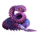 3D Schlange Figuren 3D Printed Schlange Drachen Spielzeug,Realistische Geheimnisvolle Schlange Spielzeug,Voll Beweglicher Schlange,Kinderspielzeug 3D Schlange Erwachsene Kinder Geschenks(Lila) von OPVXZAD