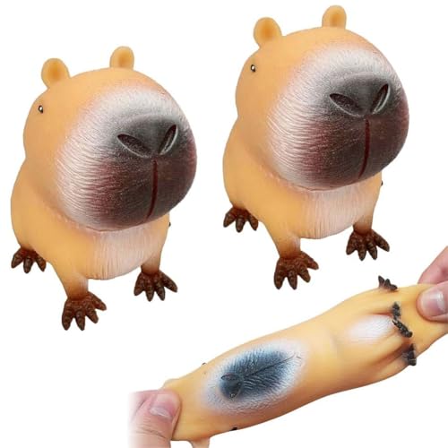 Capybara Plüschtier Capybara Spielzeug,Capybara Quetschspielzeug,2Pcs Anti Stress Spielzeug,Schnelles Rebound Spielzeug Für Kinder Und Erwachsene, Niedliche Kinder Geschenke Für Desktop-Dekoration von OPVXZAD