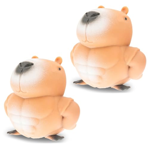 Capybara Plüschtier Capybara Spielzeug,Capybara Quetschspielzeug,2Pcs Bauchmuskeln Capybara Schnelles Rebound Spielzeug Für Kinder Und Erwachsene,Niedliche Kinder Geschenke Für Desktop-Dekoration von OPVXZAD