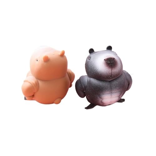 Capybara Plüschtier Capybara Spielzeug,Capybara Quetschspielzeug,2Pcs Bauchmuskeln Capybara Schnelles Rebound Spielzeug Für Kinder Und Erwachsene,Niedliche Kinder Geschenke Für Desktop-Dekoration von OPVXZAD