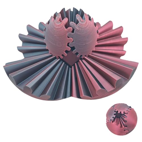 OPVXZAD 3D Gedruckter Zahnradball Gedrucktes Gear Ball Gear Sphere Ball Zahnrad Kugel Spielzeug für Stressabbau und Angstbewältigung Kreatives Zahnradball-Spielzeug (Rot und Schwarz) von OPVXZAD