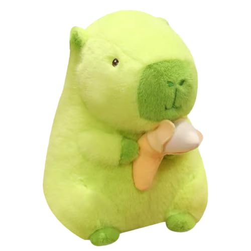 OPVXZAD Grün Capybara Plüschtier Capybara Kuscheltier mit Bananen Capybara plüsch 25cm Capybara Kuscheltier Simulation Tier Capybara Puppen Capybara-Stofftier,Plüschtier Spielzeug Geschenk for Kinder von OPVXZAD