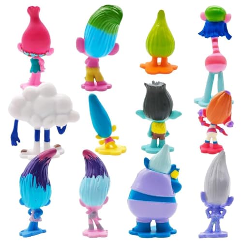 OPVXZAD Magic Hair Elf Spielzeug Trollelfen Figuren Set,Zauberhaarelfe Film Figur,Brozone&Freunde Mineez-Sammelfiguren Tr-oll Figuren Tortendeko Cartoon Geist Ornaments Kids' Play Action Figures von OPVXZAD