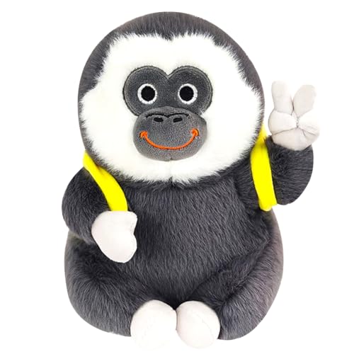 OPVXZAD Monkey Plush Toy Plüsch Gori-lla mit Bananen AFFE Spielzeug Plüsch 23 cm Flauschiger Stofftier Puppe Niedliches AFFE Kissen Monkey Plüsch Figuren für Mädchen & Jungen-Grau von OPVXZAD