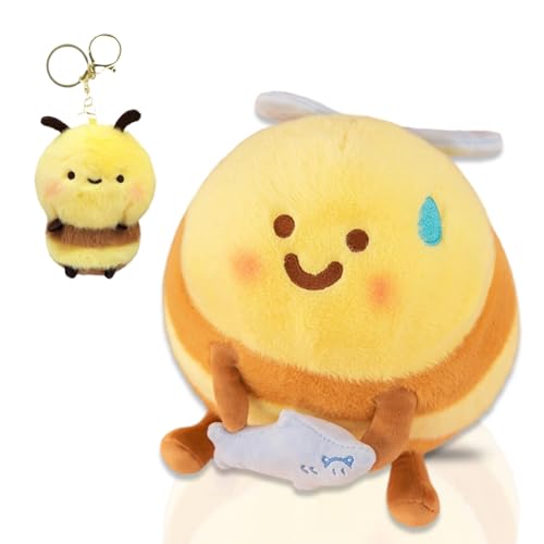 OPVXZAD Niedliche Hai Biene Plüsch Spielzeug, Super weiche Kawaii Honeybee Kissen, Tier gefüllte Puppe mit Plüsch Biene Schlüsselanhänger, perfekt für Umarmungen, Geburtstagsgeschenk für Kinder OPVXZAD Niedliche Hai Biene Plüsch Spielzeug, Super weiche Kawaii Honeybee Kissen, Tier gefüllte Puppe mit Plüsch Biene Schlüsselanhänger, perfekt für Umarmungen, Geburtstagsgeschenk für Kinder von OPVXZAD