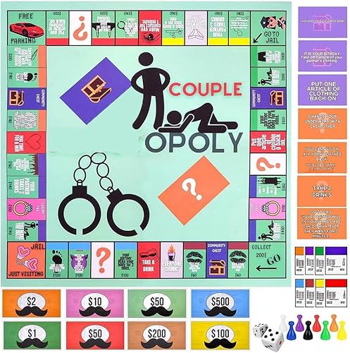OPVXZAD Paarspiele für Erwachsene,Couple Adult Opoly Board Game,Brettspiele Paare,Kartenspiel für Paare,Paarspiel-Karten-Brettspiel-Requisiten,Gesprächskarten für Paare, Spiel für Verabredungen OPVXZAD Paarspiele für Erwachsene,Couple Adult Opoly Board Game,Brettspiele Paare,Kartenspiel für Paare,Paarspiel-Karten-Brettspiel-Requisiten,Gesprächskarten für Paare, Spiel für Verabredungen von OPVXZAD