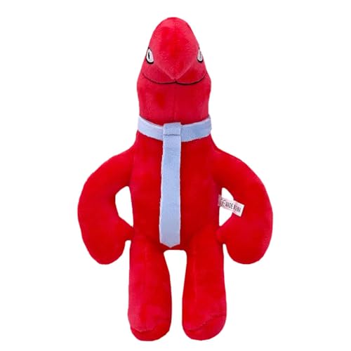 Rotes lächelndes Plüschtier Smiling Plüsch Weiche Stofftier-Monsterfigurenpuppe Süße Smiling Anime Geeignet für Menschen Aller Altersgruppen Blaue Krawatte Rote Monster Plüschpuppe Puppen 25cm von OPVXZAD