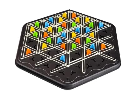 OPVXZAD Triggle Spiel Gummibänder Funtery Triggle Game Chain Triangle Chess Game Dreiecksschachbrett Strategie Brettspiel,Klassische Desktop-Brettspiele Interaktives Steckspiel für 2-4 Personen von OPVXZAD