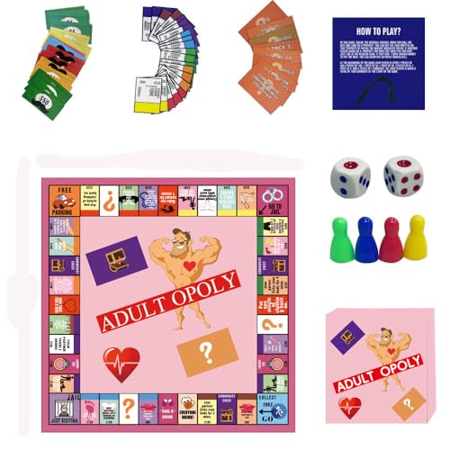 Paarspiele Für Erwachsene,Spiele Erwachsene,Adult Opoly Brettspiel Brettspiele Für Paare,Gesprächskarten Für Paare,Mon-Opoly Adult Couple,Party Spiele Brettspiel-Requisiten Zum Aufheizen Der Gefühle von OPVXZAD