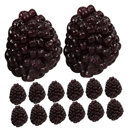 18 STK künstliche Früchte gefälschte Himbeerornamente Beeren-Frucht-Modelle kunstobst küchendekoration swor Himbeeren Spielzeug Desktop-Fake-Obst-Dekor gefälschte Himbeere PVC ORFOFE von ORFOFE