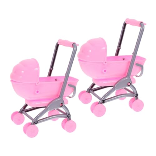 ORFOFE 2St Spielzeugkinderwagen für Kinder Puppenmöbelmodell Puppenwagen Modell Geburtstagsgeschenk für Kinder kinderspielzeug Puppenmutter Möbel für Puppenwagen Puppenwagen Abs Rosa von ORFOFE