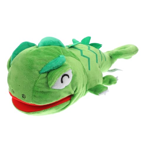 Eidechse Handpuppe interaktives Spielzeug kinderspielzeug Kleinkind Spielzeug Animal Toys Handpuppe für Fingerpuppe Handpuppe mit beweglichem Mund Lernspielzeug Plüsch Green ORFOFE von ORFOFE