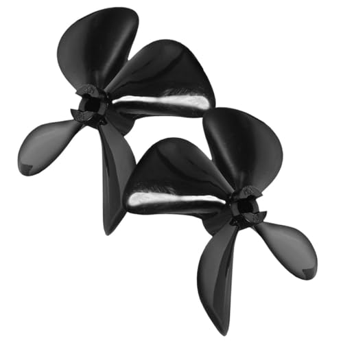 ORFOFE 1 Paar Vierblattpropeller Plastikpropeller Propeller Und Stange Rc-Boot-luftschraube Kleiner Bootspropeller Zubehör Für Rc-Boote Teile Für Rc-Boote Rc-bootsteil STK Black von ORFOFE