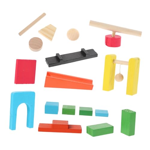 ORFOFE 1 Satz 19 Stück Domino-mechanismus Bausteine ​​für Kleinkinder Domino-stapelspielzeug Spielsteine ​​stapeln Dominosteine ​​für Kinder Dominospiel Für Kinder Domino-zugblöcke Holz von ORFOFE