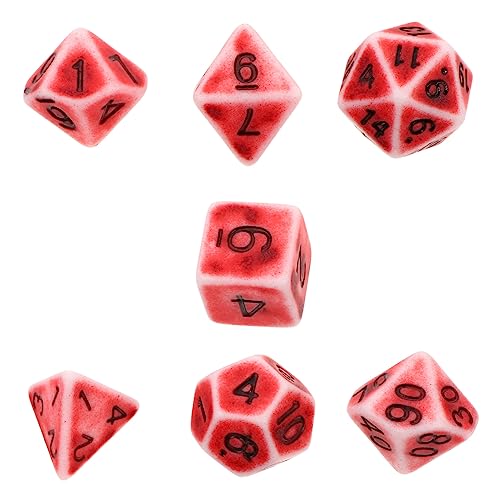 ORFOFE 1 Satz 7st Vintage Facettierte Würfel 6-seitiger Spielwürfel Paar Sachen Rollenspielwürfel Betrunkenes Würfelspiel Würfel Für Rollenspiele Würfelspiel Im Freien Acryl Rot von ORFOFE