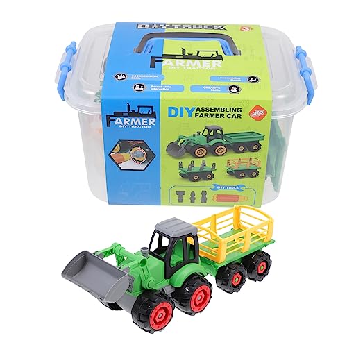 ORFOFE 1 Satz Bauernwagen-Set Entlang Ziehen Entlang Früherziehungsspielzeug Für Baufahrzeuge LKW- Für Kinder LKW-spielset Green Plastik von ORFOFE