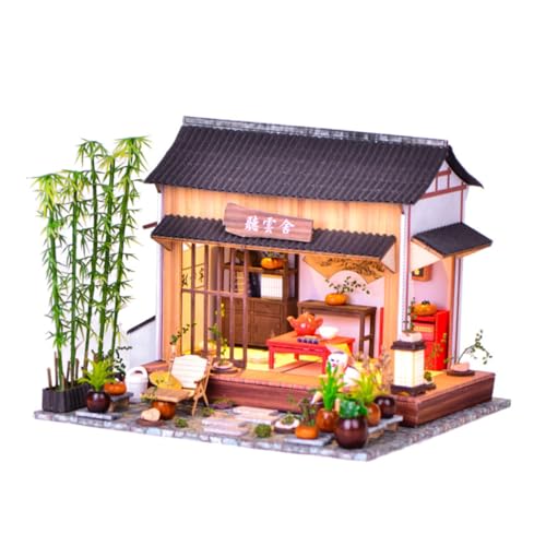 ORFOFE 1 Satz DIY Chinesischer Innenhof 3D- -Puzzle Miniaturornament Miniaturbausatz die chinesen Spielzeug für Kinder handwerkliche Verzierung Hausmodell im chinesischen Stil Plastik von ORFOFE